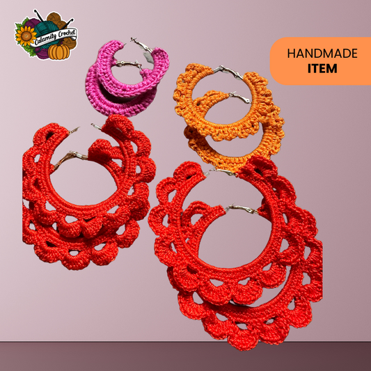 Crochet Boho Hoop Earrings